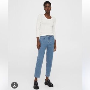 Theory Treeca Blue Stretch Denim Pants